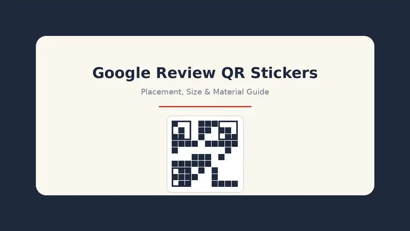 Illustration of a QR code sticker design for Google reviews