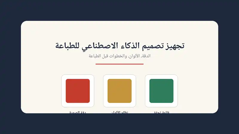 Icons representing image resolution, color system, and a print checklist