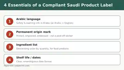 Four essentials of a compliant Saudi product label checklist