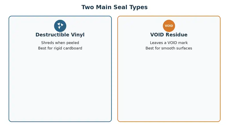 Comparison of two tamper-evident sticker types: destructible vinyl and VOID residue