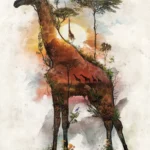 LumiPoster — Giraffe from the savannah