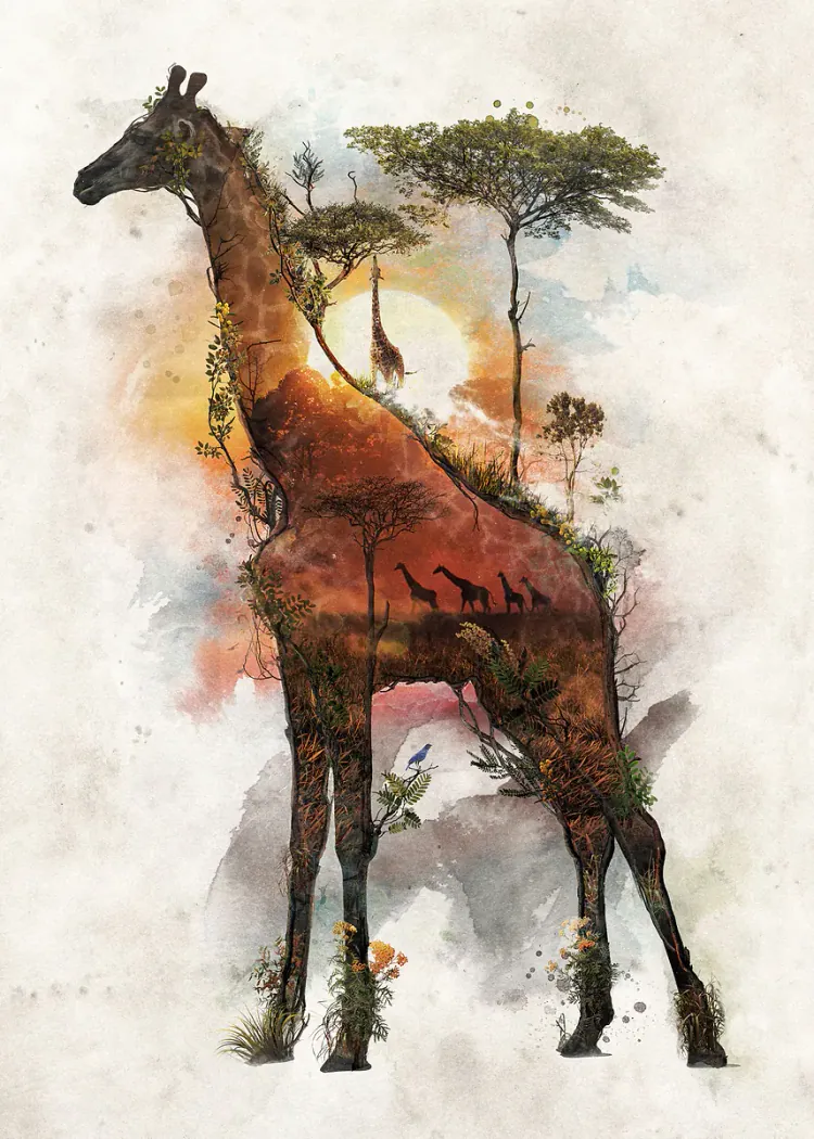lumi-boards-art-03845dbb3d38d22c-1.webp LumiPoster — Giraffe from the savannah - Image 1