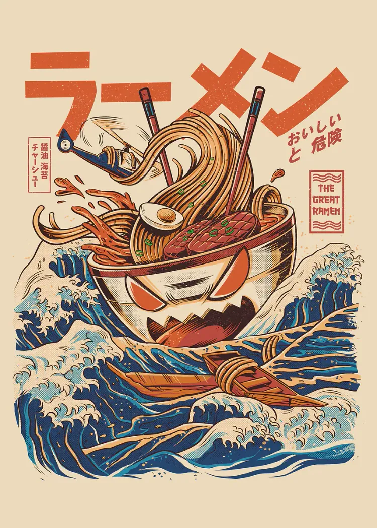 lumi-boards-art-03a8e2ee8bc1d5ee-1.webp LumiPoster — Ramen and wave monster - Image 1