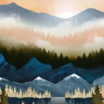 LumiPoster — Layers of mountains and lakes