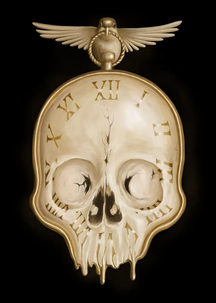 lumi-boards-art-0511472c8d5638d0-1.webp LumiPoster — Skull pocket watch - Image 1