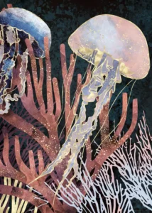 LumiPoster — Colorful jellyfish and corals