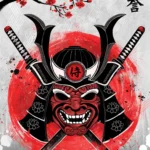 LumiPoster — Samurai Mask - Red Sun