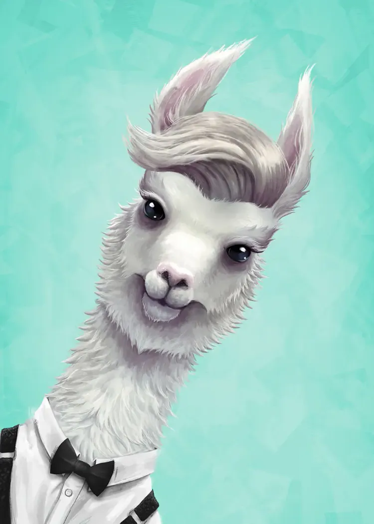 lumi-boards-art-0e9e51acaa5e58a4 LumiPoster — لاما بربطة عنق - الصورة 1