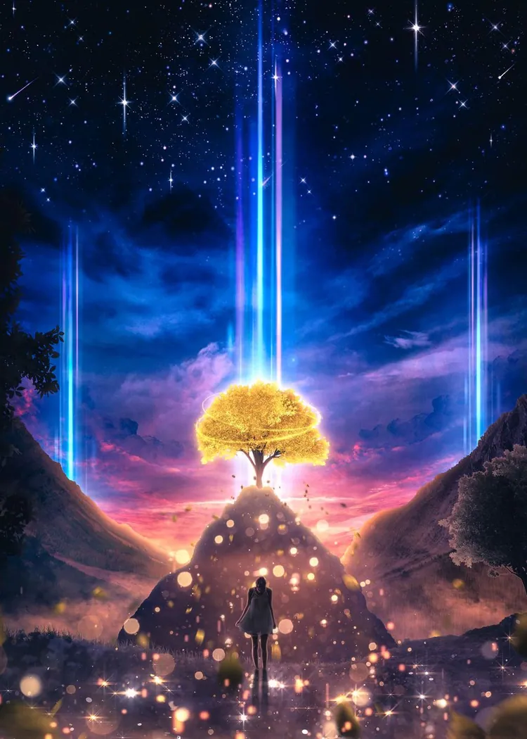 lumi-boards-art-0f9409bef1510fd6-1.webp LumiPoster — Gold Tree - The Path of Light - Image 1