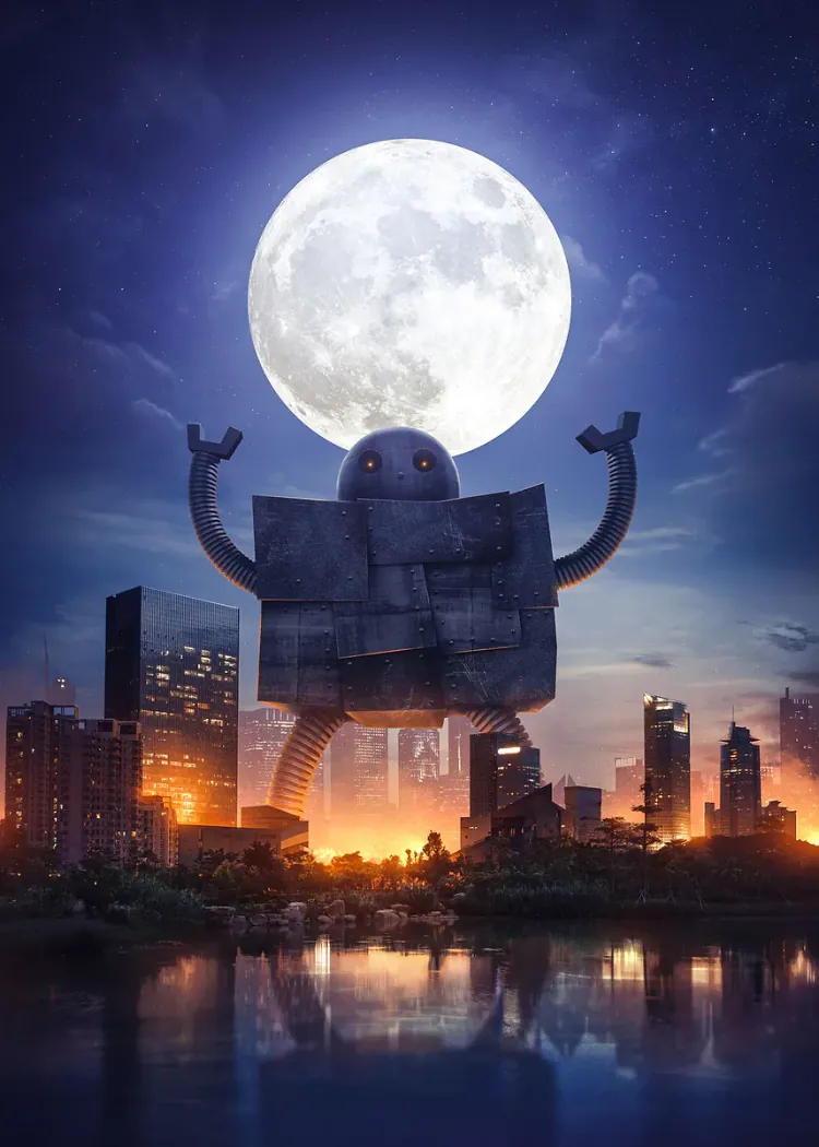lumi-boards-art-119d7b531b661038 LumiPoster — عازف آلي تحت القمر - الصورة 1