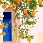 LumiPoster — شجرة برتقال ونافذة زرقاء
