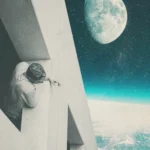 LumiPoster — شرفة بيضاء وقمر قريب