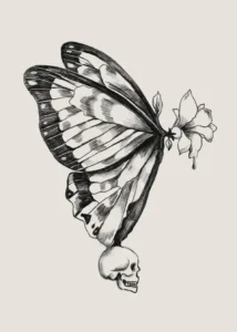 LumiPoster — Butterfly with pencil drawing