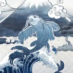 LumiPoster — Koi fish and Mount Fuji