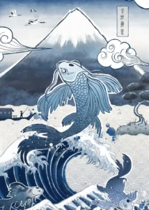 LumiPoster — Koi fish and Mount Fuji
