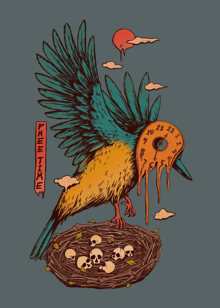 lumi-boards-art-188e20e0eb8718d2-1.webp LumiPoster — Bird of Time and Nest of Skulls - Image 1