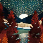 LumiPoster — Forest and lake under the stars