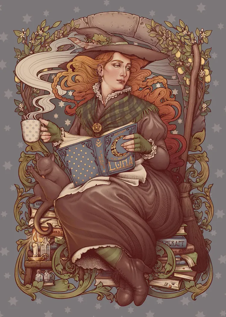 lumi-boards-art-1a53e26781fd700b-1.webp LumiPoster — She reads books and mushrooms - Image 1