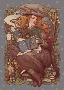 LumiPoster — قارئة بين الكتب والفطر