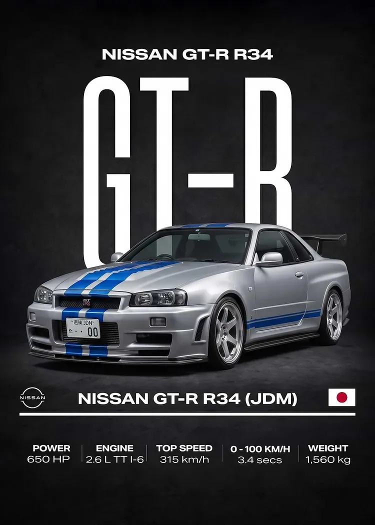 lumi-boards-art-1a6ba2f664f57368-1.webp LumiPoster — Nissan GT-R R34 - Image 1
