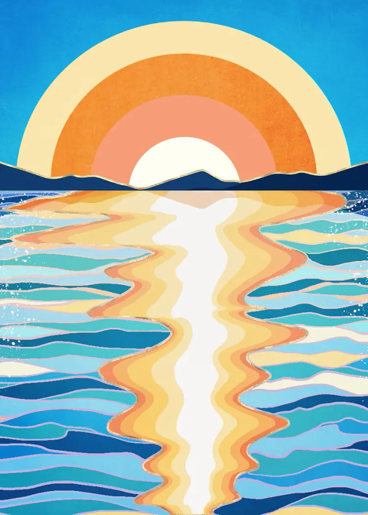 lumi-boards-art-1bca712dd2d97cea LumiPoster — شروق ينعكس على البحر - الصورة 1