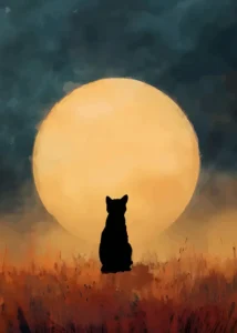 LumiPoster — Cat under the golden moon