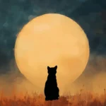 LumiPoster — قطة تحت القمر الذهبي