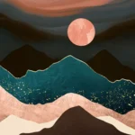 LumiPoster — قمر وردي فوق الجبال