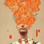 LumiPoster — بورتريه بتاج من زهور برتقالية