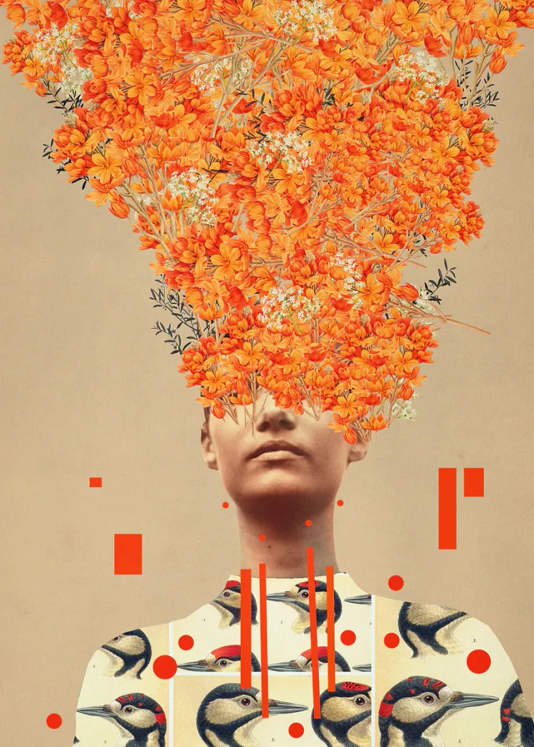 lumi-boards-art-1feccebdc117b8d0 LumiPoster — بورتريه بتاج من زهور برتقالية - الصورة 1