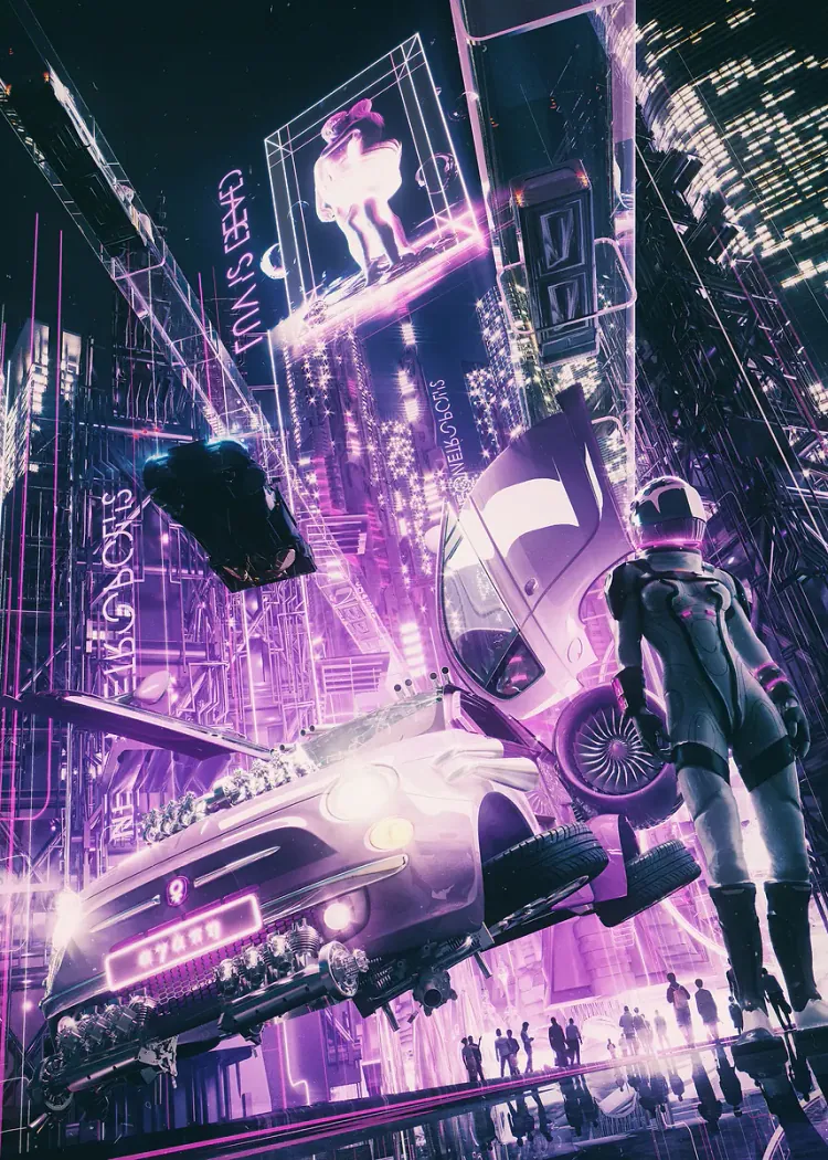 lumi-boards-art-20634b4bda7e014b LumiPoster — شوارع النيون البنفسجي - الصورة 1