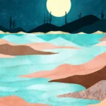 LumiPoster — Moon over colored sand