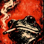 LumiPoster — Frog — red and black