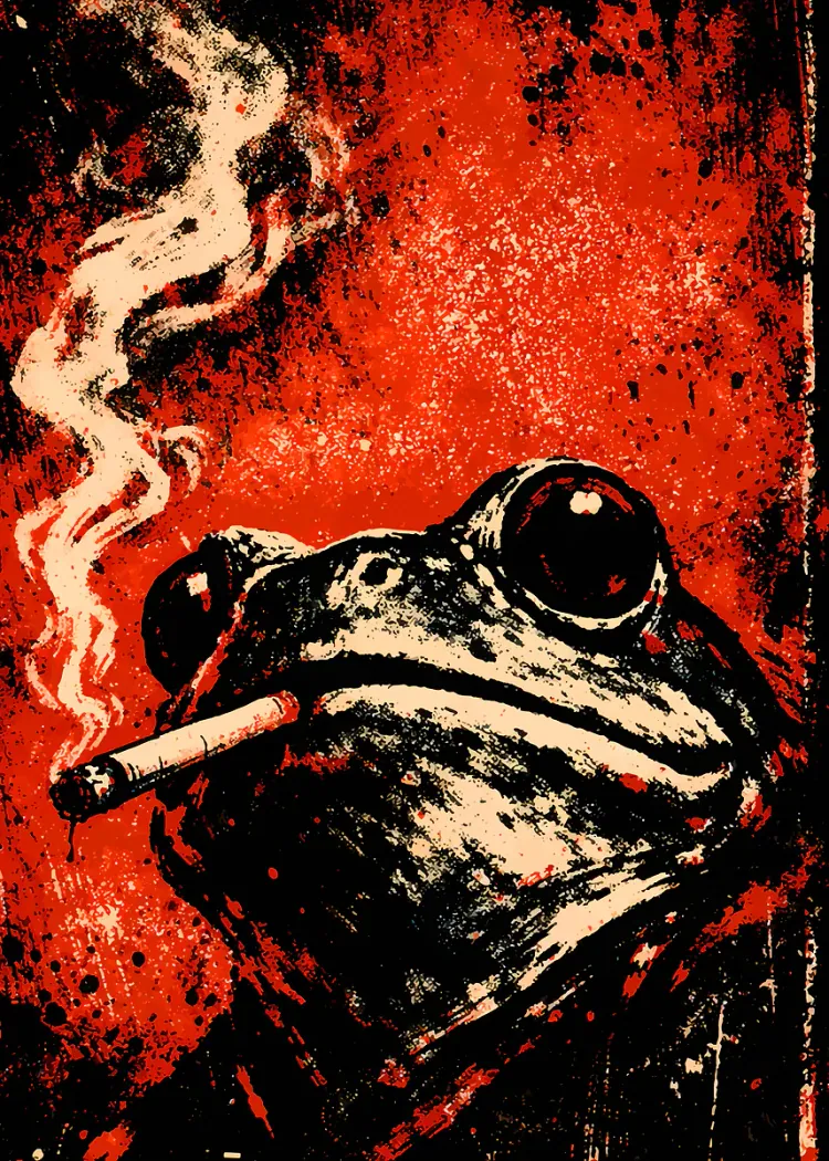 lumi-boards-art-20f14f614447b5e8-1.webp LumiPoster — Frog — red and black - Image 1
