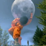 LumiPoster — Astronaut lifting the moon