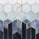 LumiPoster — Blue and gold hexagons