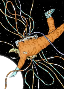 LumiPoster — Astronaut and colorful threads