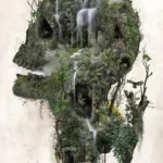 LumiPoster — جمجمة خضراء وشلالات