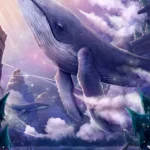 LumiPoster — A whale between the purple clouds