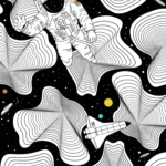 LumiPoster — رائد فضاء بين موجات الخطوط