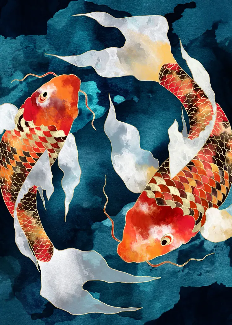 lumi-boards-art-29922545c907742f-1.webp LumiPoster — Two koi fish in blue water - Image 1