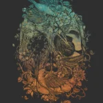 LumiPoster — Skull from forest leaves