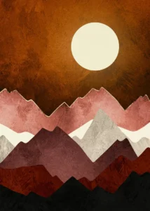 LumiPoster — Moon over copper mountains