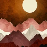 LumiPoster — قمر فوق جبال نحاسية