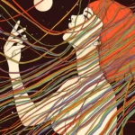 LumiPoster — وجه وخيوط ملونة تحت القمر