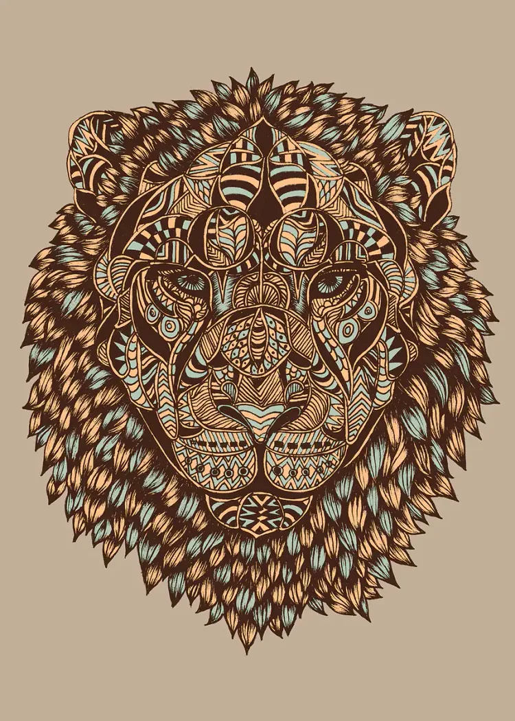 lumi-boards-art-3036a217345dc399-1.webp LumiPoster — Lion with geometric motifs - Image 1