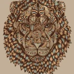 LumiPoster — أسد بزخارف هندسية