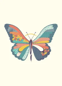 LumiPoster — Butterfly with flower colors