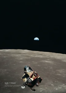 LumiPoster — Apollo 11 and the Earth over the moon