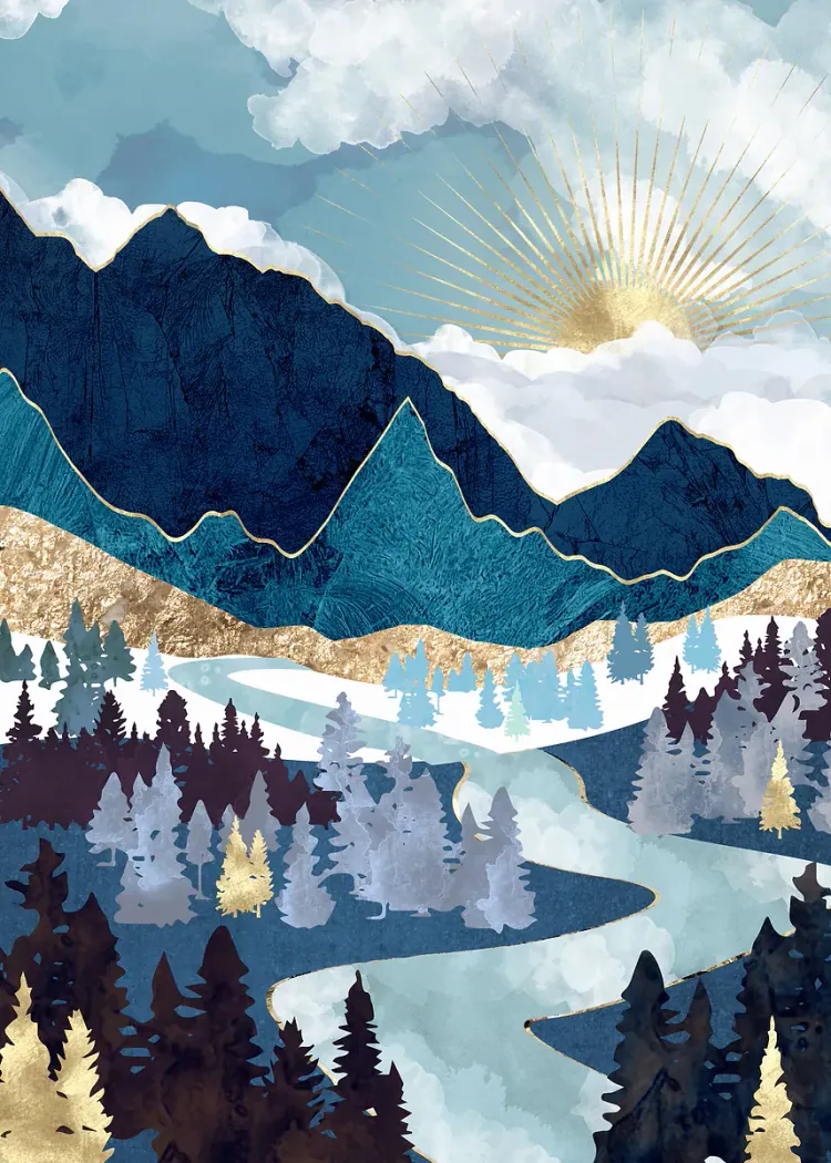 lumi-boards-art-3332bb735ef08b62 LumiPoster — جبال زرقاء ونهر متعرج - الصورة 1